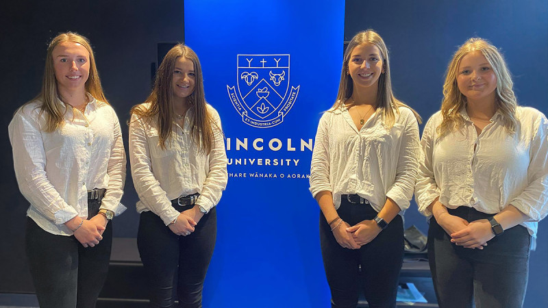 Lincoln University team from L to R Kate Sims Grace Mainwaring Grace Moscrip and Emma Ritchie came in third place